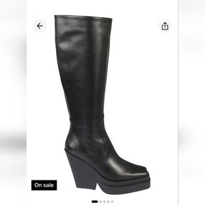 Gia Borghini Texan Leather Platform Knee-High Boots